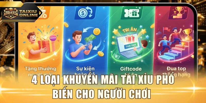 4 loại khuyến mãi tài xỉu phổ biến cho người chơi 